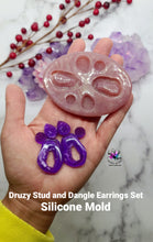 Load image into Gallery viewer, Druzy Stud and Dangle Earrings Set Silicone Mold for Resin casting