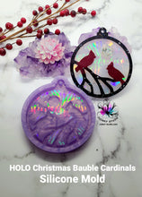 Load image into Gallery viewer, 4.5 inch HOLO Christmas Bauble CARDINALS Silicone Mold for Resin