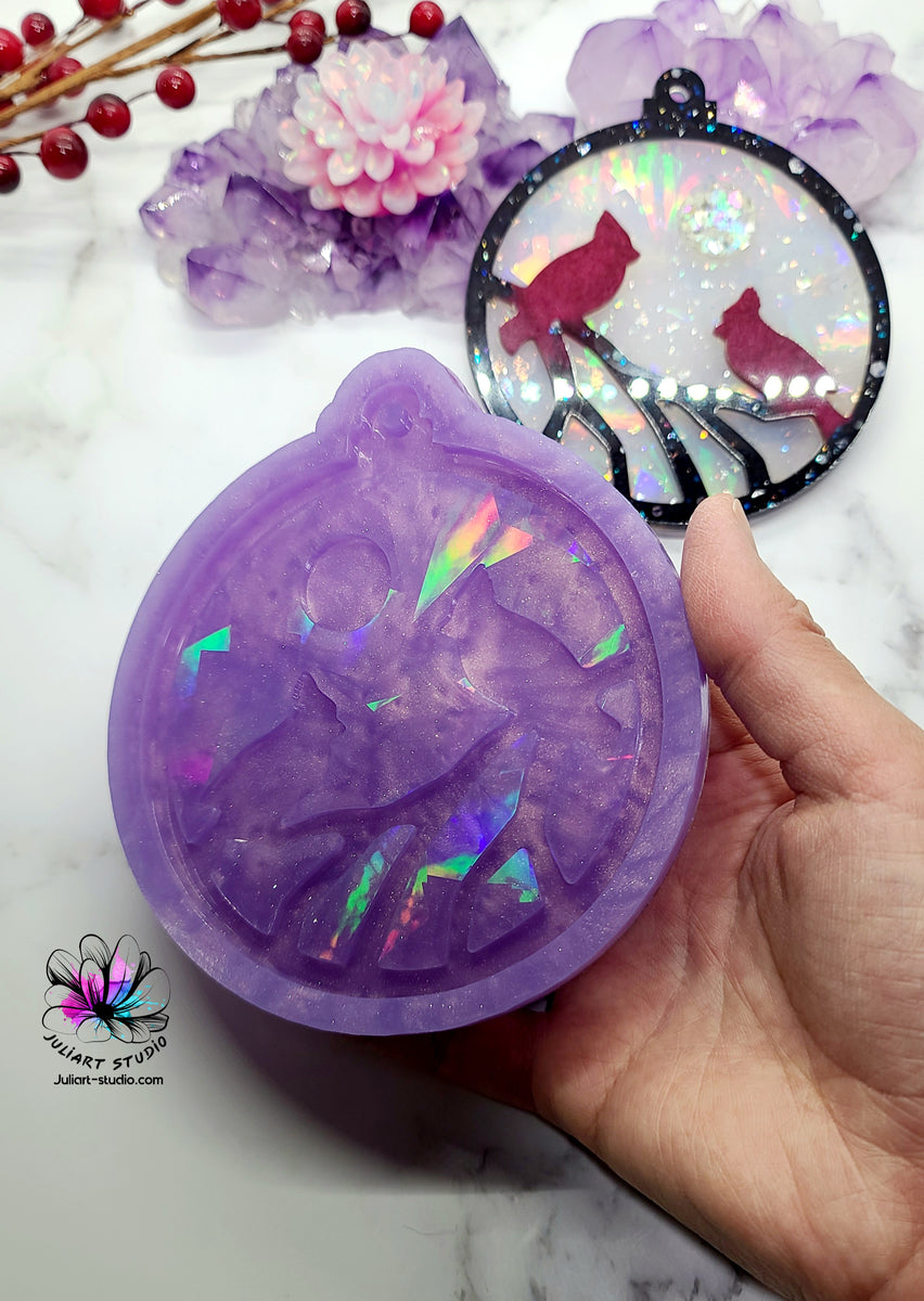 4.5 inch HOLO Christmas Bauble FOREST Silicone Mold for Resin –  JuliArtStudio