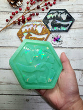 Load image into Gallery viewer, 4.5 inch HOLO Hexagon Wolf Coaster Silicone Mold for Resin