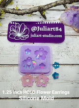 Load image into Gallery viewer, 1.25 inch HOLO Flower Earrings Silicone Mold for Resin