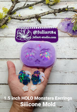 Load image into Gallery viewer, 1.5 inch HOLO Monstera Earrings Silicone Mold for Resin