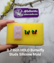 Load image into Gallery viewer, 0.7 inch HOLO Butterfly Studs Silicone Mold for Resin