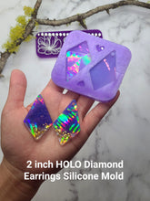 Load image into Gallery viewer, 2 inch HOLO Diamond Shape Earrings Silicone Mold for Resin
