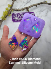 Load image into Gallery viewer, 2 inch HOLO Diamond Shape Earrings Silicone Mold for Resin