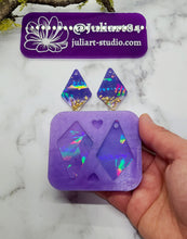 Load image into Gallery viewer, 2 inch HOLO Diamond Shape Earrings Silicone Mold for Resin