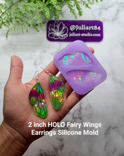 Load image into Gallery viewer, 2.1 inch HOLO Fairy Wings Earrings Silicone Mold for Resin