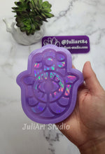 Load image into Gallery viewer, 4.75 inch HOLO Hamsa Hand Coaster Silicone Mold for Resin