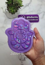 Load image into Gallery viewer, 4.75 inch HOLO Hamsa Hand Coaster Silicone Mold for Resin