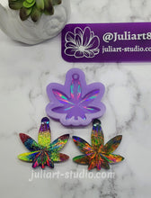 Load image into Gallery viewer, 2.5 inch HOLO 420 Leaf Keychain (with hole) Silicone Mold for Resin