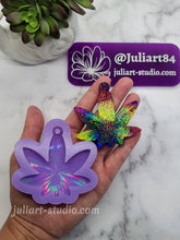 Load image into Gallery viewer, 2.5 inch HOLO 420 Leaf Keychain (with hole) Silicone Mold for Resin
