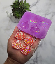 Load image into Gallery viewer, 1.25 inch HOLO Pumpkin Earrings Silicone Mold for Resin