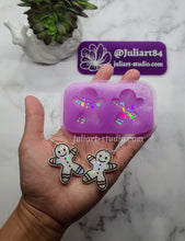 Load image into Gallery viewer, 1.5 inch HOLO Gingerbread Man Earrings Silicone Mold for Resin