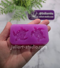 Load image into Gallery viewer, 1.6 inch Druzy Turtle Pair Silicone Mold for Resin