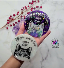 Load image into Gallery viewer, 4 inch Cat Love Coaster Silicone Mold for Resin casting