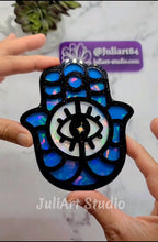 Load image into Gallery viewer, 4.75 inch HOLO Hamsa Hand Coaster Silicone Mold for Resin