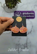 Load image into Gallery viewer, 1.25 inch HOLO Pumpkin Earrings Silicone Mold for Resin