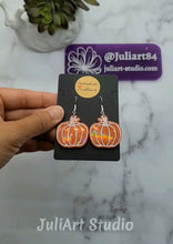 Load image into Gallery viewer, 1.25 inch HOLO Pumpkin Earrings Silicone Mold for Resin