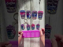 Load and play video in Gallery viewer, 2 inch Coffee Keychain Set Silicone Mold for Resin casting