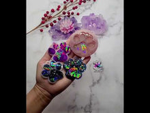 Load and play video in Gallery viewer, 2.25 inch HOLO Paw Print (with hole) Silicone Mold for Resin