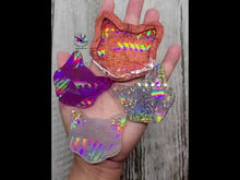 Load and play video in Gallery viewer, 2.25 inch HOLO Cat Silicone Mold for Resin