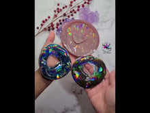 Load and play video in Gallery viewer, 4 inch HOLO Druzy Agate Slice (#HD-A4) Silicone Mold for Resin