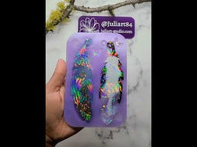 Load and play video in Gallery viewer, 5 inch HOLO Feather Bookmark Palette Silicone Mold for Resin
