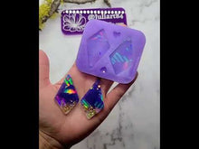 Load and play video in Gallery viewer, 2 inch HOLO Diamond Shape Earrings Silicone Mold for Resin