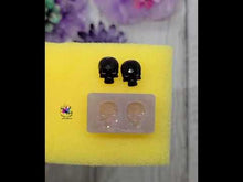 Load and play video in Gallery viewer, Crystal Skull Stud Earrings Silicone Mold for Resin casting - 14×10 mm