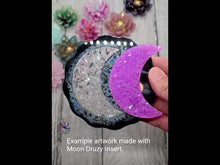 Load and play video in Gallery viewer, 3 inch Moon Druzy Insert Silicone Mold for Resin