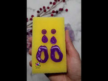 Load and play video in Gallery viewer, Druzy Stud and Dangle Earrings Set Silicone Mold for Resin casting