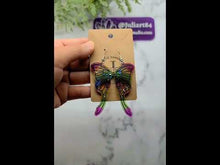 Load and play video in Gallery viewer, 2.5 inch HOLO Luna Moth Wings Earrings Silicone Mold for Resin