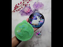 Load and play video in Gallery viewer, 4.5 inch HOLO Christmas Bauble BUNNY Silicone Mold for Resin