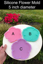 Load image into Gallery viewer, 5 inch Flower Silicone Mold for Resin or Concrete Coasters