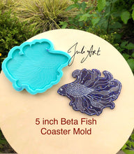 Load image into Gallery viewer, 5 inch Beta Fish Silicone Mold for Resin or Concrete Coasters