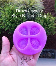 Load image into Gallery viewer, 1.5 inch Druzy Jewelry Set Silicone Mold for Resin casting
