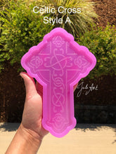 Load image into Gallery viewer, 8 inch Celtic Cross Silicone Mold for Resin Casting