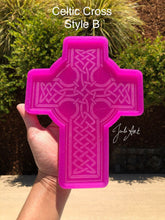 Load image into Gallery viewer, 8 inch Celtic Cross Silicone Mold for Resin Casting
