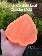 Load image into Gallery viewer, 5 inch Cordate Leaf Silicone Mold for Resin Coasters