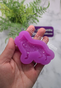 2.75 inch Druzy German Shepherd Dog Silicone Mold for Resin