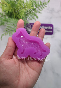 2.75 inch Druzy German Shepherd Dog Silicone Mold for Resin