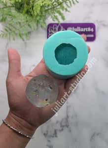 2 inch 3D LARGE Crater Moon Silicone Mold for Resin