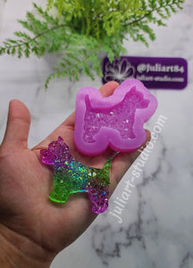 2.5 inch Druzy Westie Silicone Mold for resin