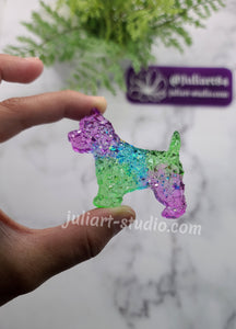 2.5 inch Druzy Westie Silicone Mold for resin
