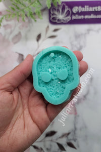 2.25 inch Druzy Alien Keychain Silicone Mold for Resin casting