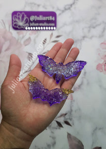 Druzy Moth and Bat Wings Hair Clips Silicone Mold for Resin