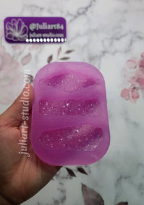 2.75 inch Druzy Hair Clip Palette Silicone Mold for Resin