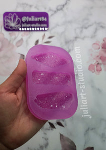 2.75 inch Druzy Hair Clip Palette Silicone Mold for Resin