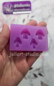 3D Mushroom Stud Earrings Silicone Mold for Resin