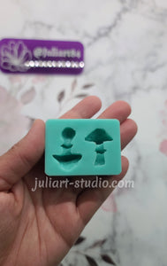 1.1 inch 3D Mushrooms Silicone Mold for Resin